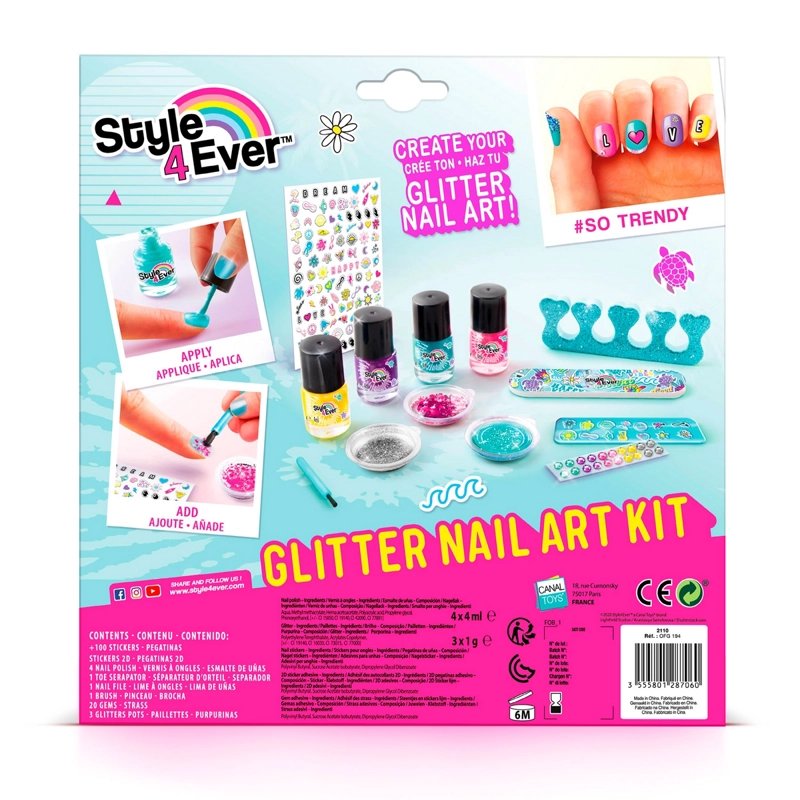 KIT DE ARTE EN UÑAS STYLE 4 EVER CON GLITTER Y ESMALTES - 4