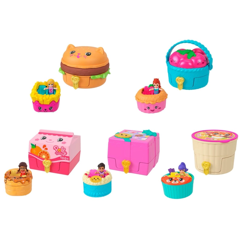 POLLY POCKET SET DE JUEGO COMPACTO REVEAL COMIDITA RAPIDA - 1