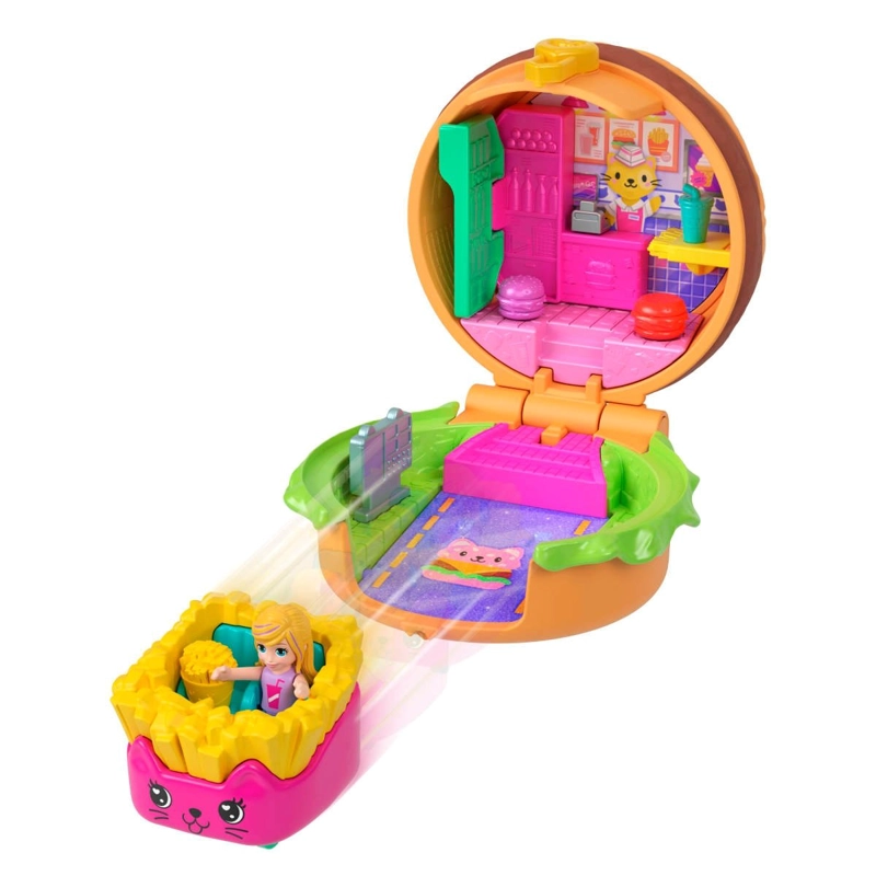 POLLY POCKET SET DE JUEGO COMPACTO REVEAL COMIDITA RAPIDA - 5