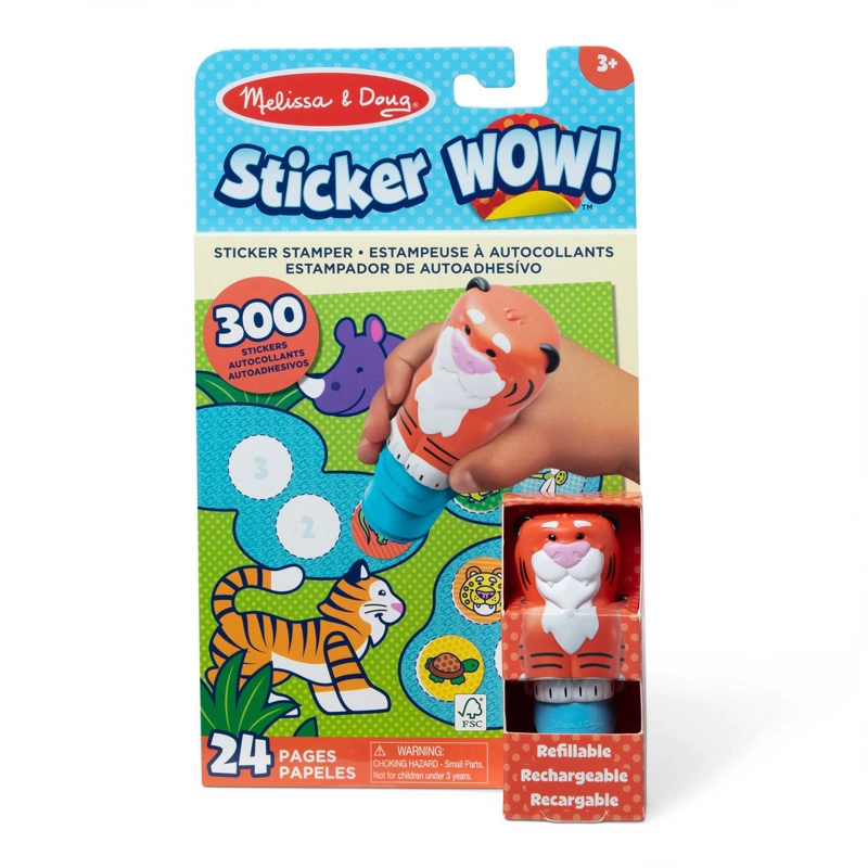 ESTAMPADOR WOW CON 300 STICKERS MELISSA AND DOUG - TIGRE - 2
