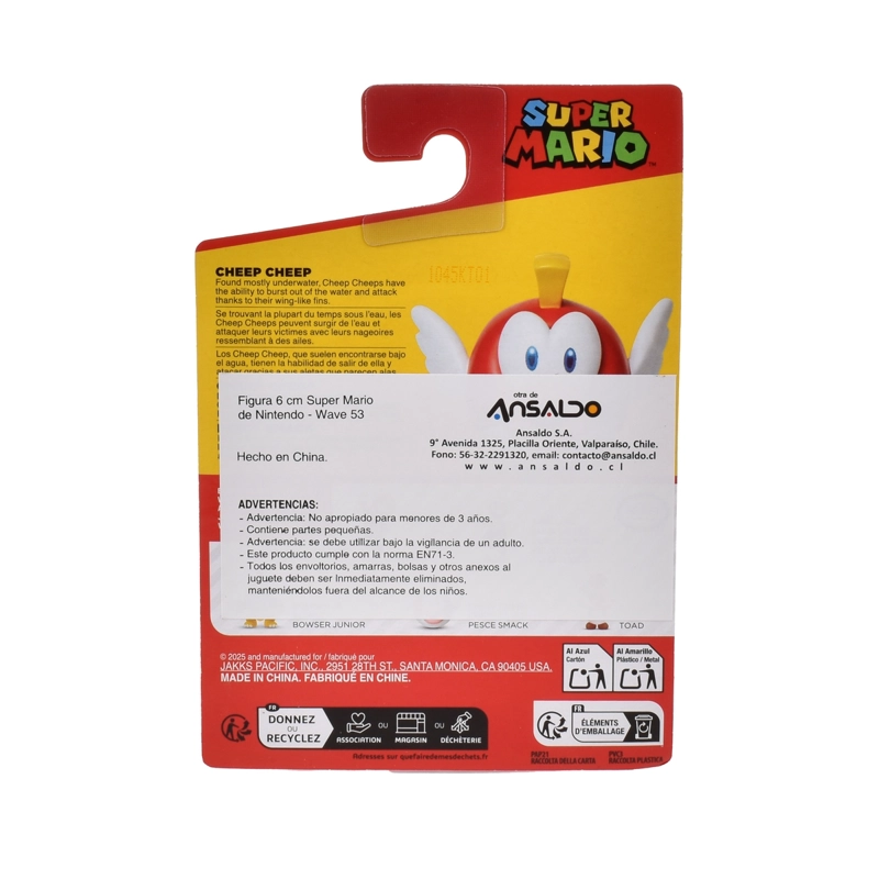 FIGURAS 6 CM SUPER MARIO DE NINTENDO WAVE 53 - CHEEP CHEEP - 4