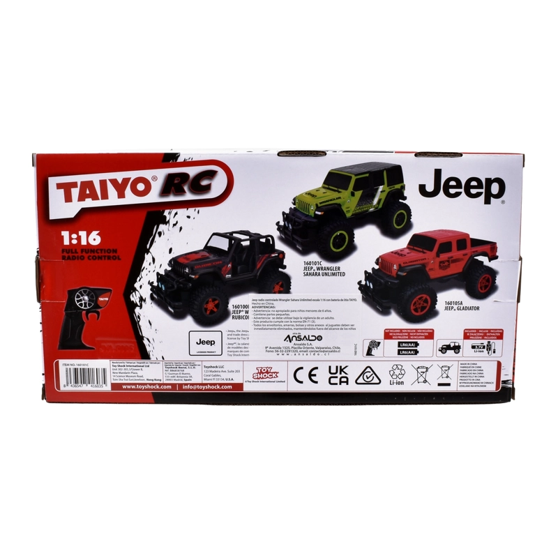 JEEP R CONTROLADO WRANGLER SAHARA ESCALA 1:16 BATERIA LITIO - 4