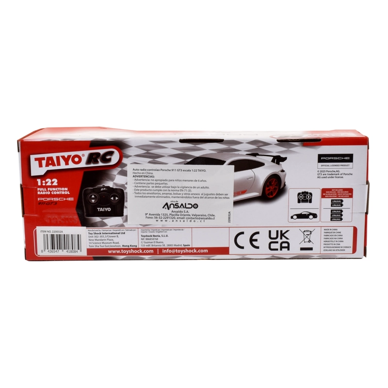 AUTO RADIO CONTROLADO PORSCHE 911 GT3 ESCALA 1:22 TAIYO - 4