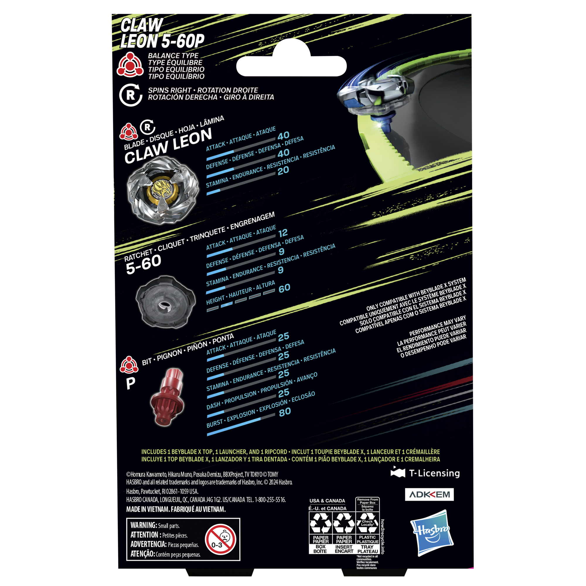 BEYBLADE X STARTER PACK TOP - CLAW LEON BALANCE - 2