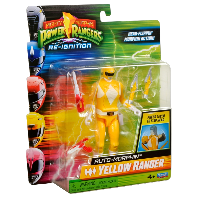 POWER RANGERS FIGURA GIRA CABEZA - YELLOW RANGER - 8