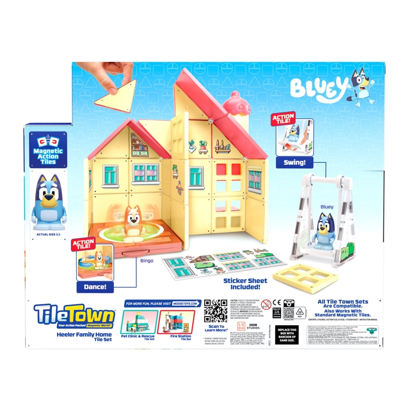 BLOQUES MAGNE TICOS BLUEY CASA FAMILIA HEELER TILE TOWN - 8