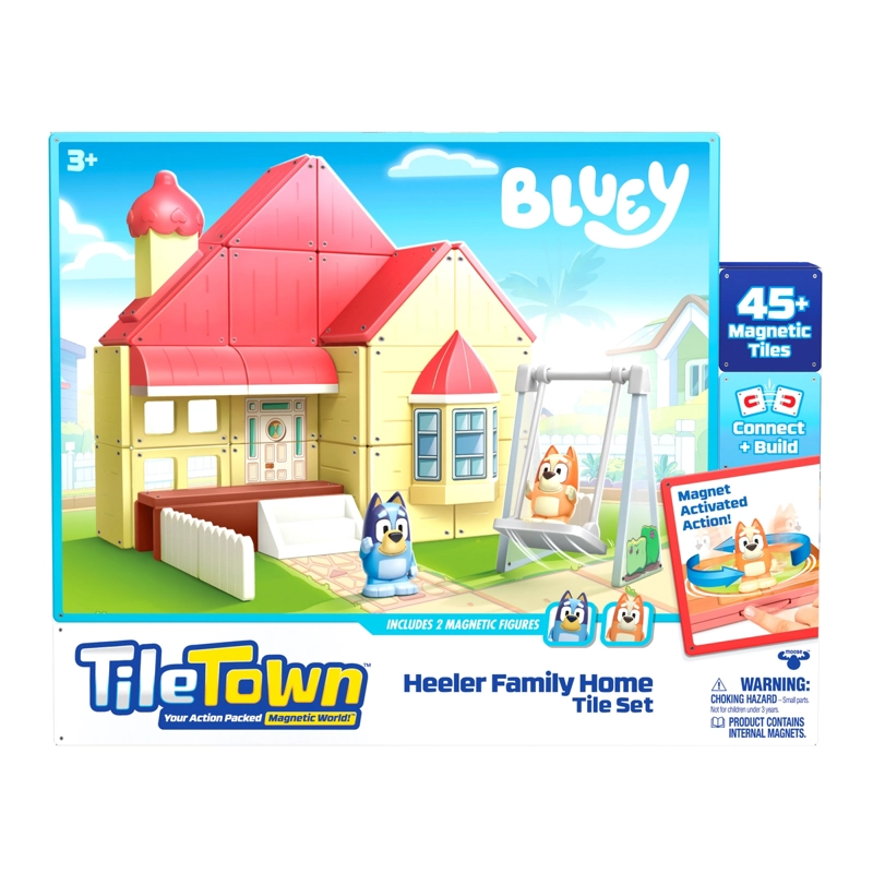 BLOQUES MAGNE TICOS BLUEY CASA FAMILIA HEELER TILE TOWN - 9