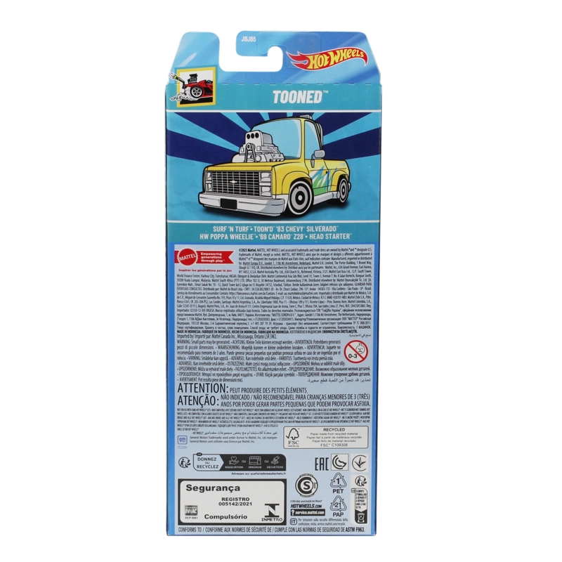 PACK 5 AUTOS BASICOS HOTWHEELS - TOONED - 5