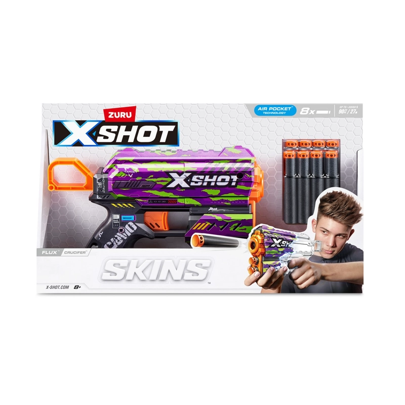 LANZA DARDOS FLUX SKINS CON 8 DARDOS X-SHOT - CRUCIFER - 4