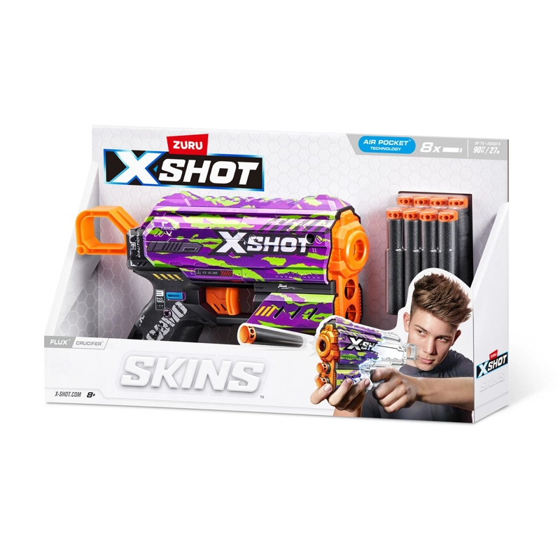 LANZA DARDOS FLUX SKINS CON 8 DARDOS X-SHOT - CRUCIFER - 5