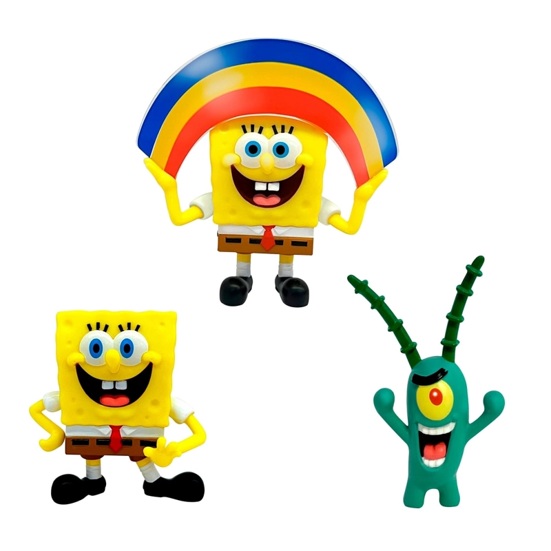 PACK 3 FIGURAS 5 CM EN BLISTER BOB ESPONJA - PLANKTON - 1