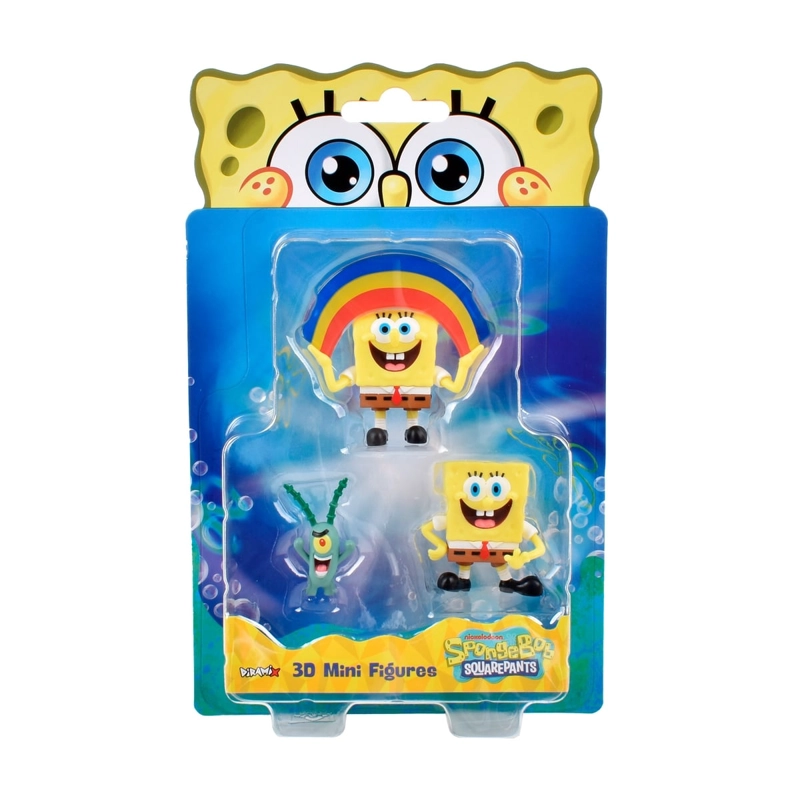 PACK 3 FIGURAS 5 CM EN BLISTER BOB ESPONJA - PLANKTON - 3