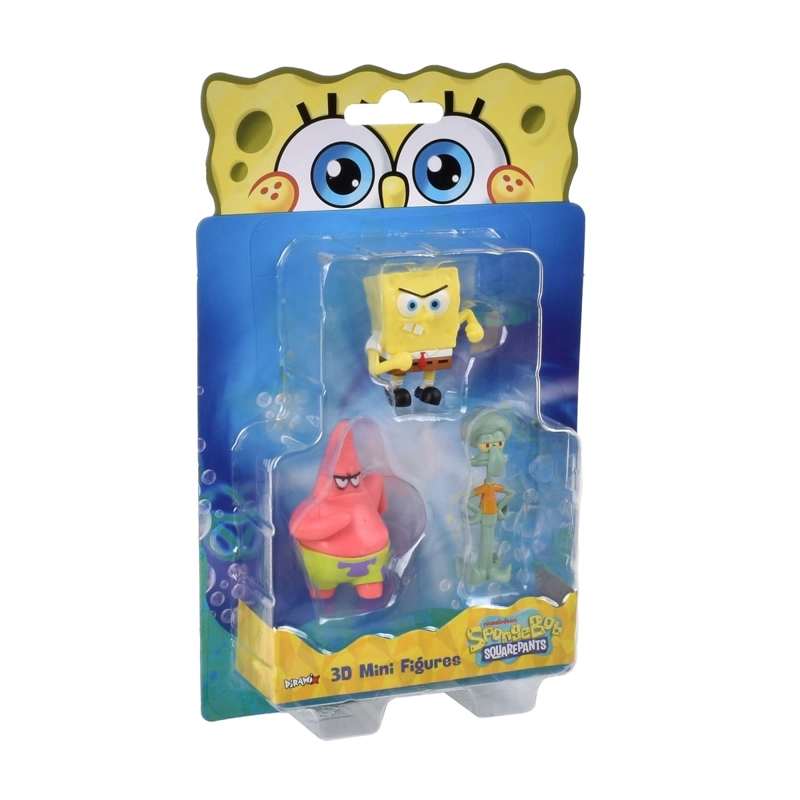 PACK 3 FIGURAS 5 CM EN BLISTER BOB ESPONJA - CALAMARDO - 2