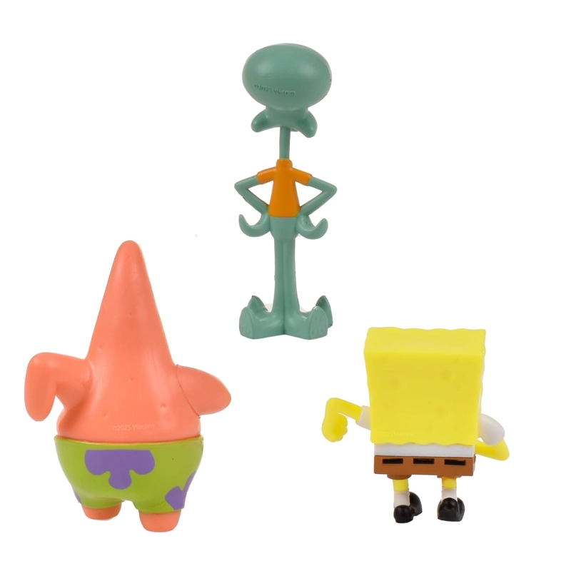 PACK 3 FIGURAS 5 CM EN BLISTER BOB ESPONJA - CALAMARDO - 5