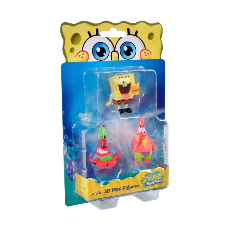 PACK 3 FIGURAS 5 CM EN BLISTER BOB ESPONJA - DON CANGREJO - 2