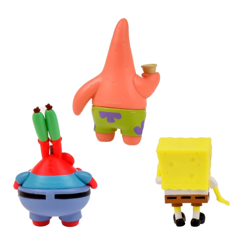 PACK 3 FIGURAS 5 CM EN BLISTER BOB ESPONJA - DON CANGREJO - 5