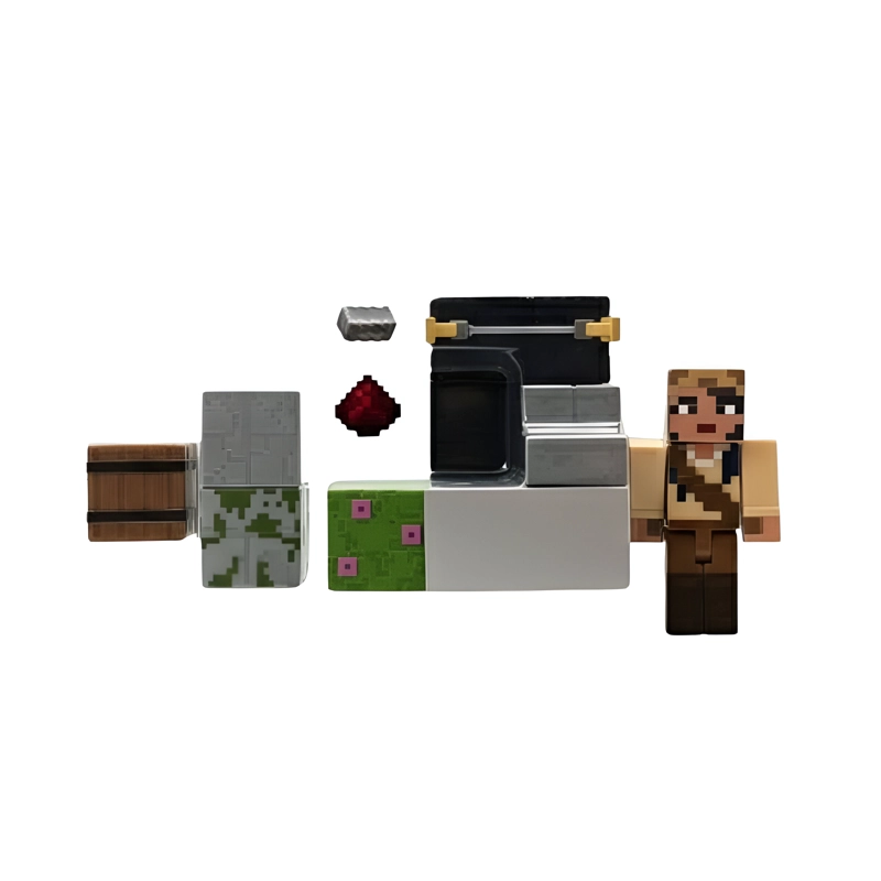 MINECRAFT FIGURA 8CM CON CRAFTING 2PACK-LA TRAMPA DE TRAPPER - 1