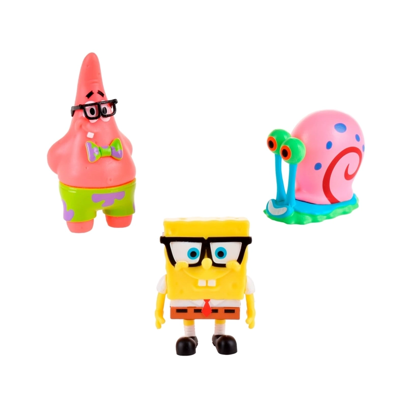 PACK 3 FIGURAS 5 CM EN BLISTER BOB ESPONJA - GARY - 1
