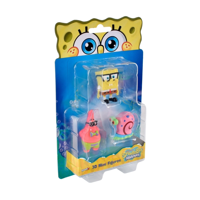 PACK 3 FIGURAS 5 CM EN BLISTER BOB ESPONJA - GARY - 2