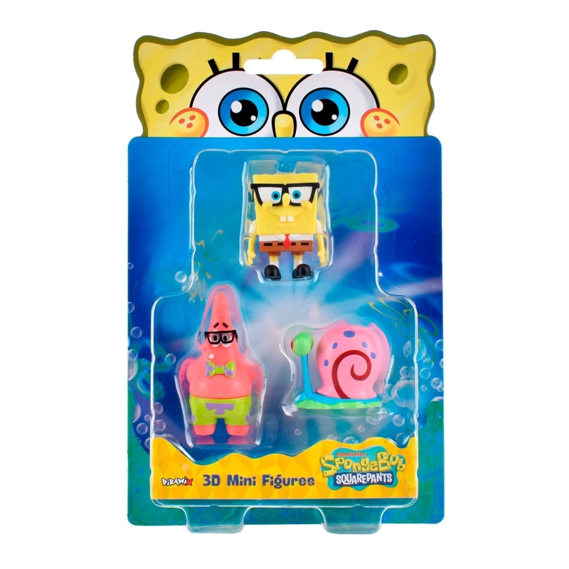 PACK 3 FIGURAS 5 CM EN BLISTER BOB ESPONJA - GARY - 3