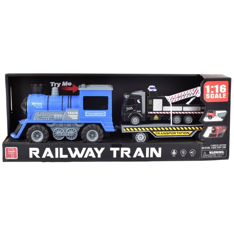 TREN FRICCION CON LUCES SONIDO Y REMOLQUE - 2