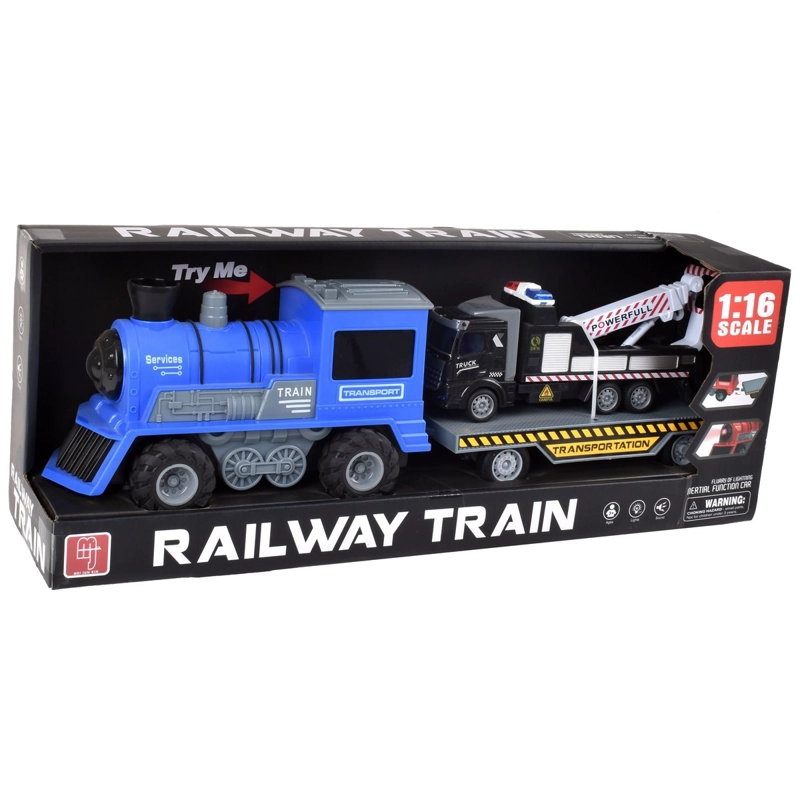 TREN FRICCION CON LUCES SONIDO Y REMOLQUE - 3