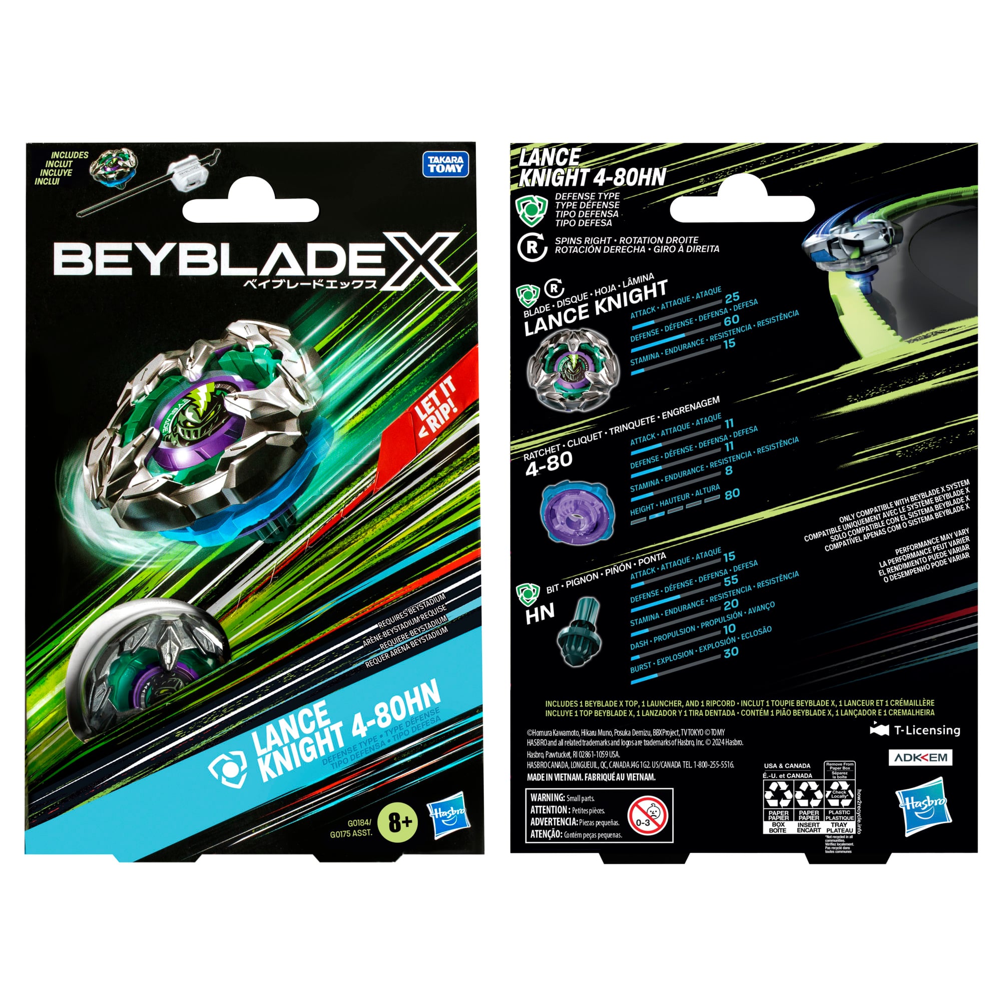 BEYBLADE X STARTER PACK TOP - LANCE KNIGHT DEFENSE - 2