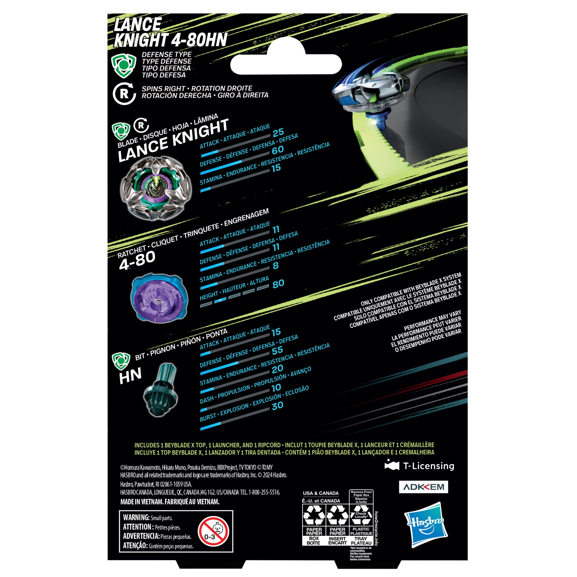 BEYBLADE X STARTER PACK TOP - LANCE KNIGHT DEFENSE - 4