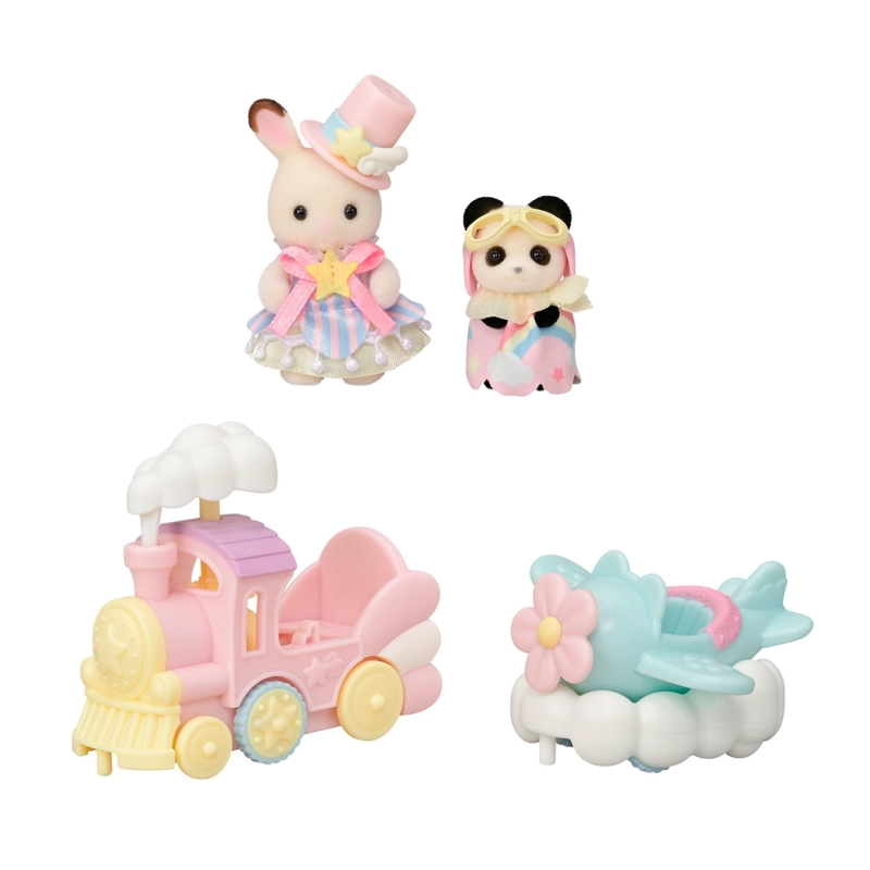 CREME Y ERIN EN TREN Y AVION SYLVANIAN FAMILIES - 1