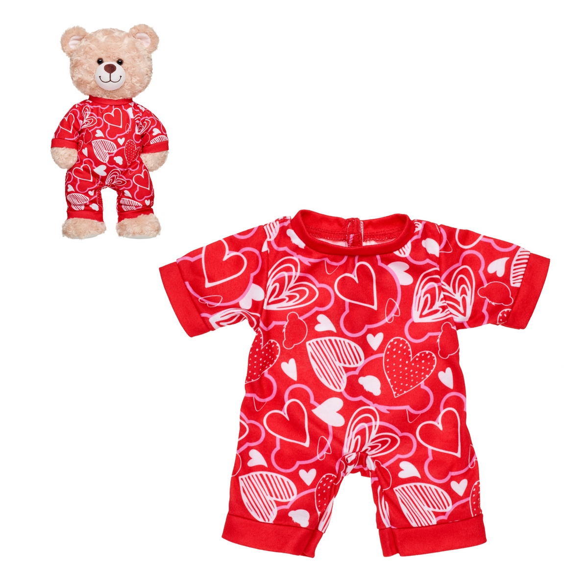PIJAMA ROJO CORAZONES VAL 26 BUILD-A-BEAR - 1