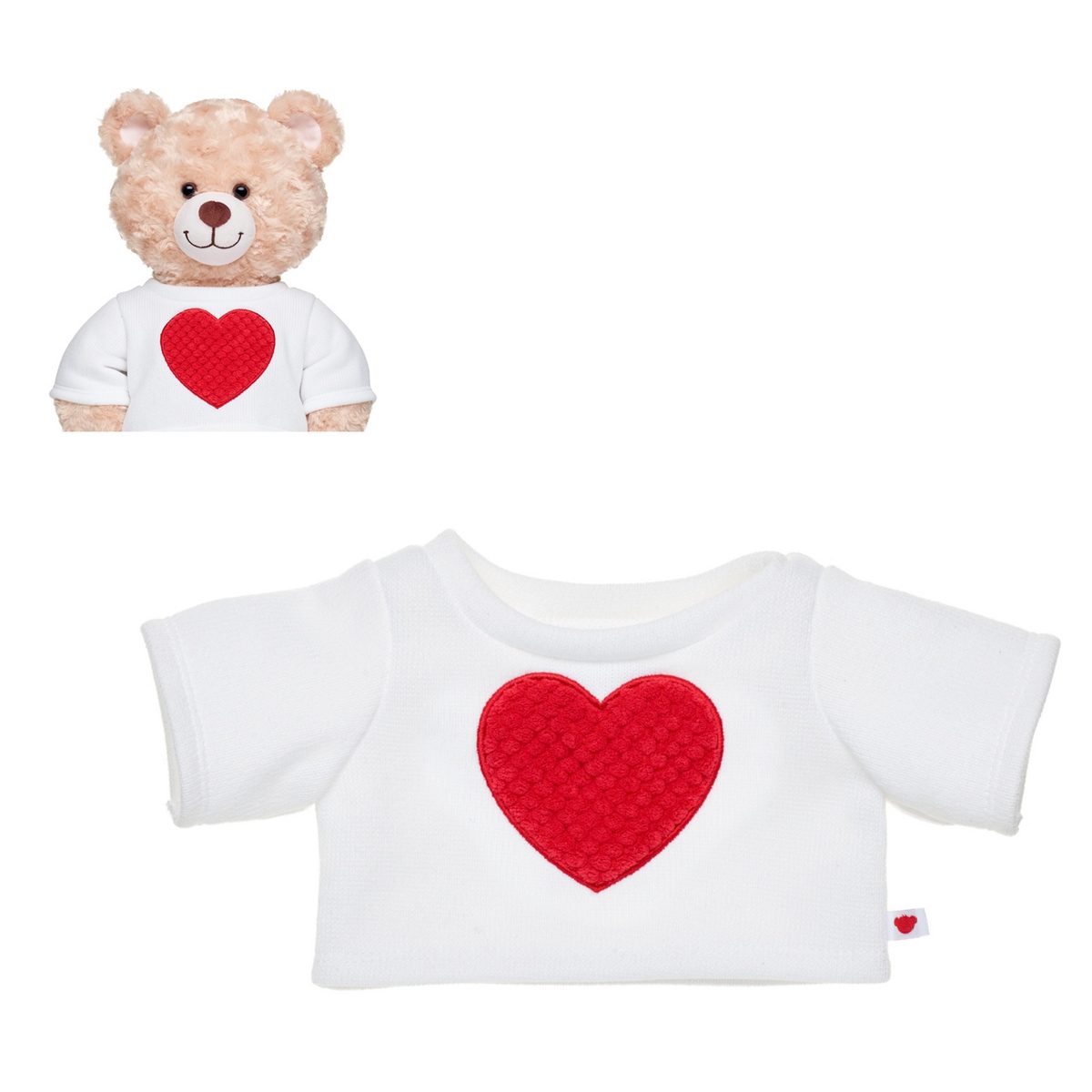 POLERON SHERPA BCO CORAZON ROJO BUILD-A-BEAR - 1