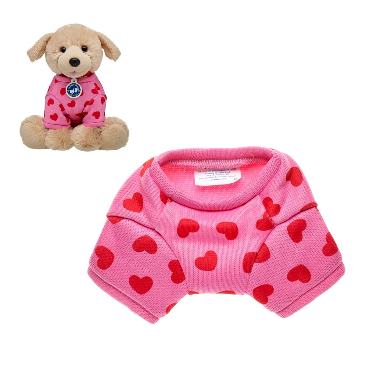 POLERON ROSA CORAZONES PP BUILD-A-BEAR - 1