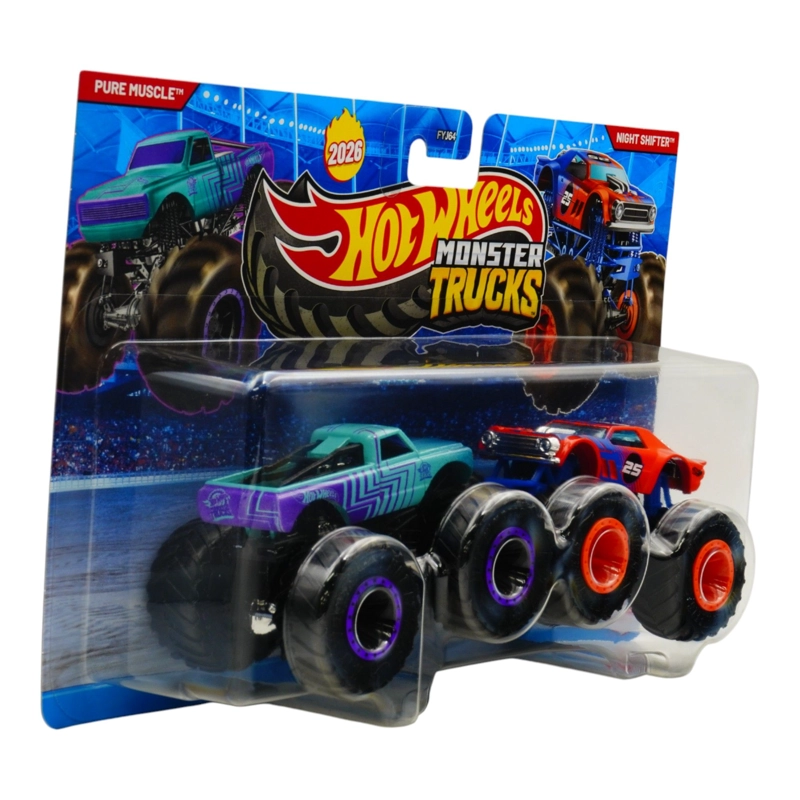 HOT WHEELS MONSTER TRUCKS 1:64- PURE MUSCLE VS NIGHT SHIFTER - 2