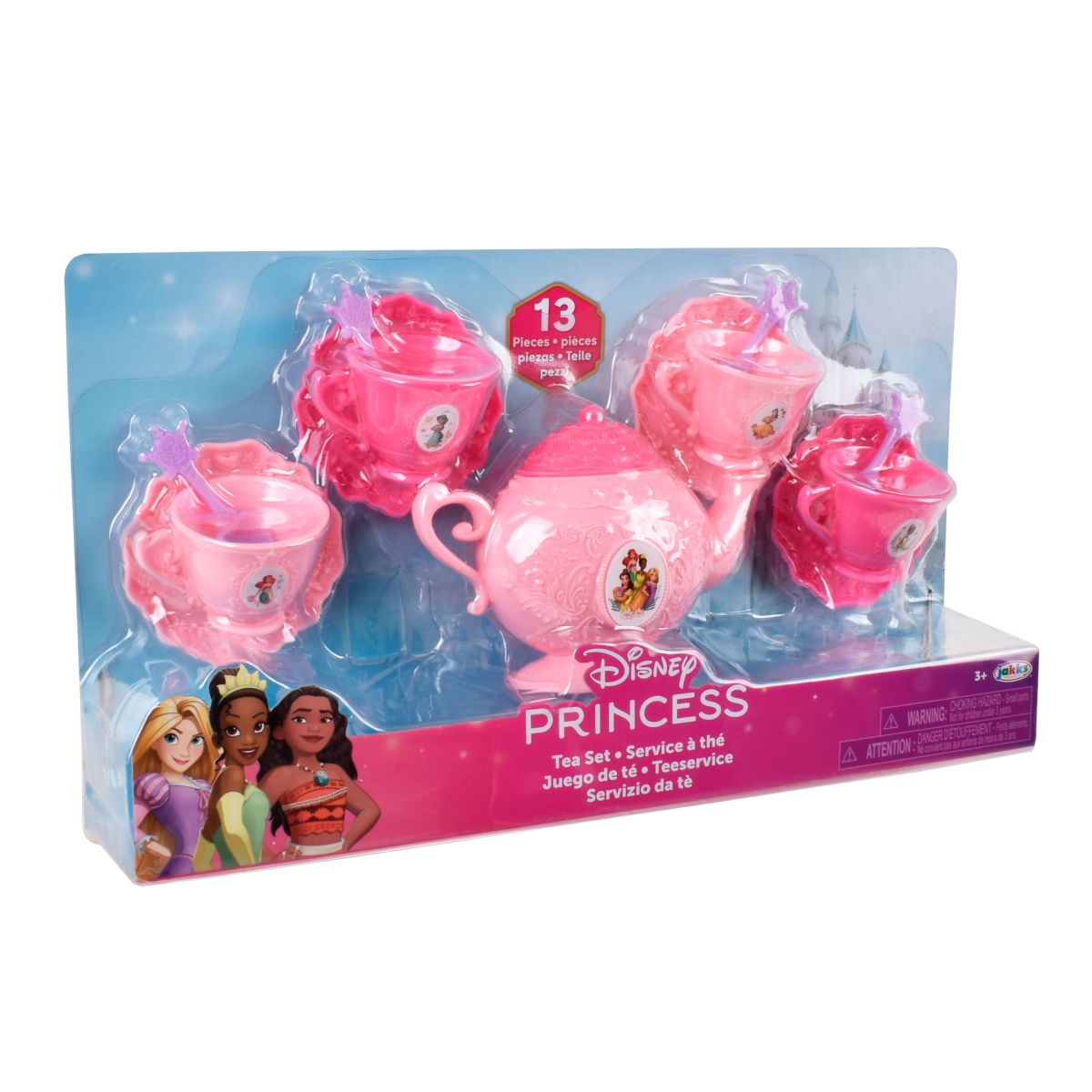 MINI SET DE TE  CON CUCHARAS - PRINCESAS TETERA ROSA CLARO - 4