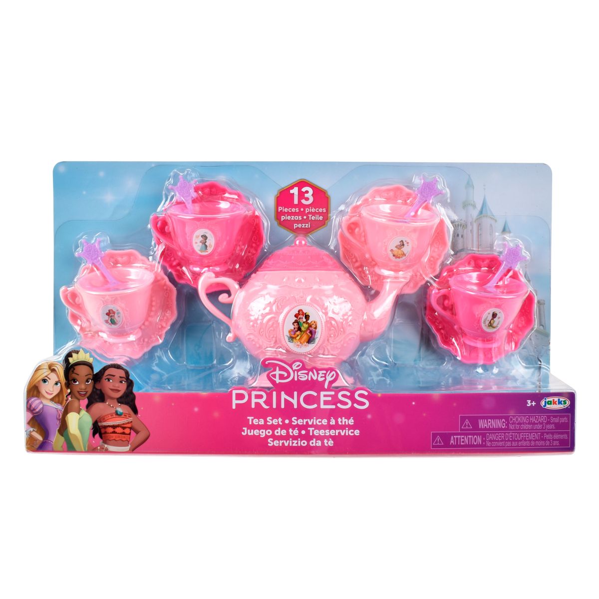MINI SET DE TE  CON CUCHARAS - PRINCESAS TETERA ROSA CLARO - 5