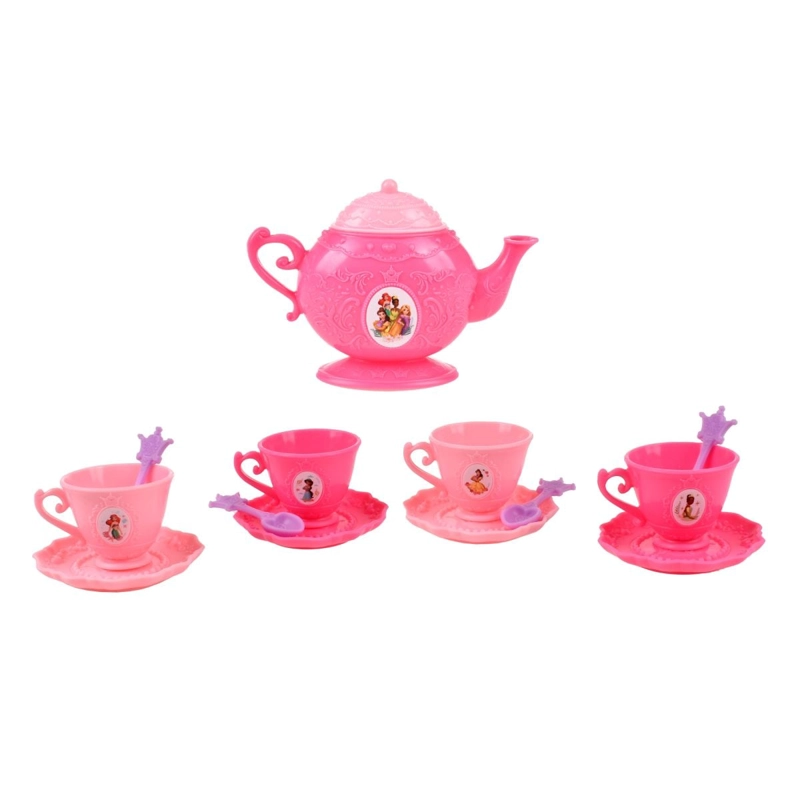 MINI SET DE TE  CON CUCHARAS - PRINCESAS TETERA ROSA OSCURO - 1