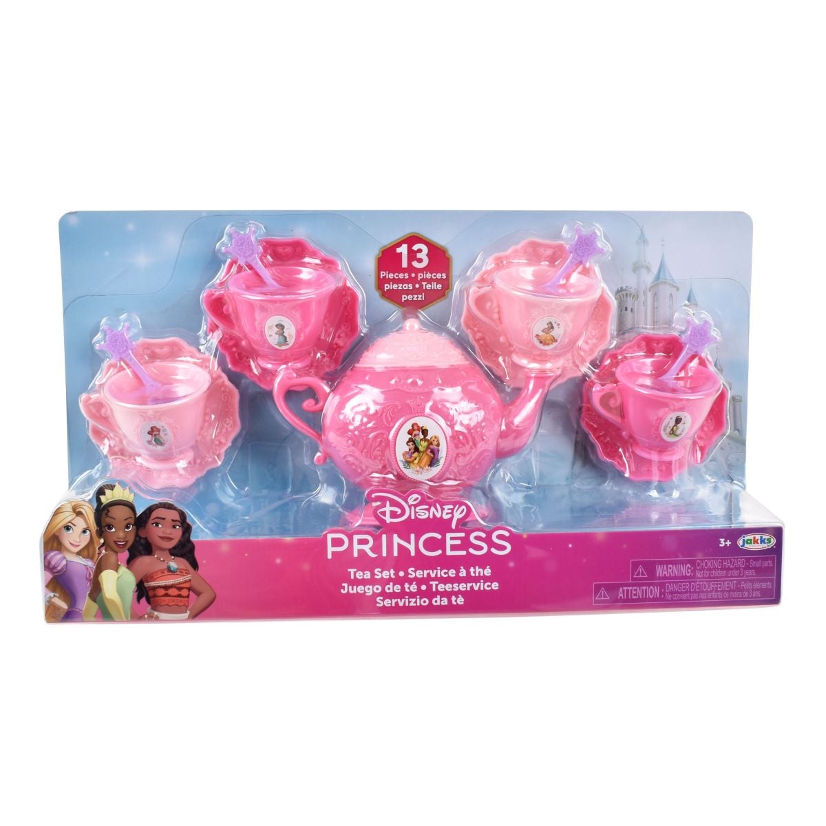 MINI SET DE TE  CON CUCHARAS - PRINCESAS TETERA ROSA OSCURO - 3