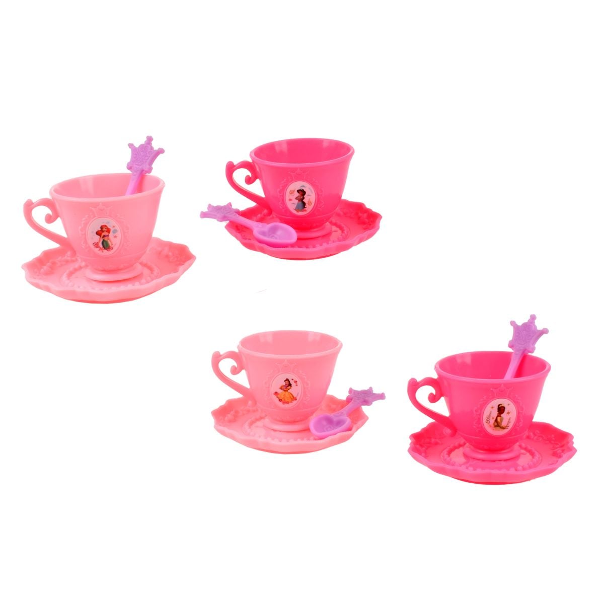 MINI SET DE TE  CON CUCHARAS - PRINCESAS TETERA ROSA OSCURO - 5