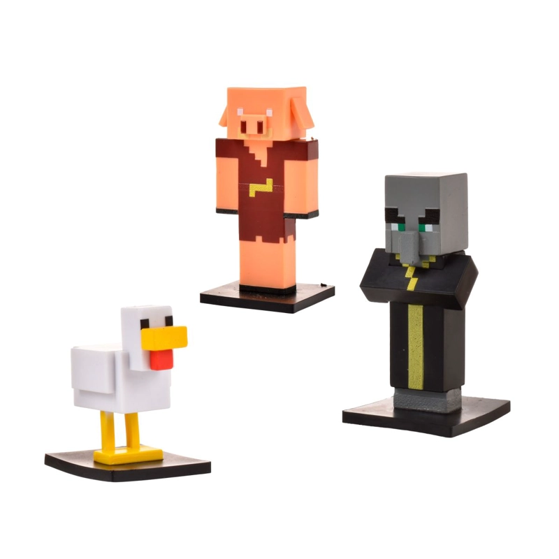 SET 3 FIGURAS 6 CMS TOPPEEZ MINECRAFT - GALLINA - 1