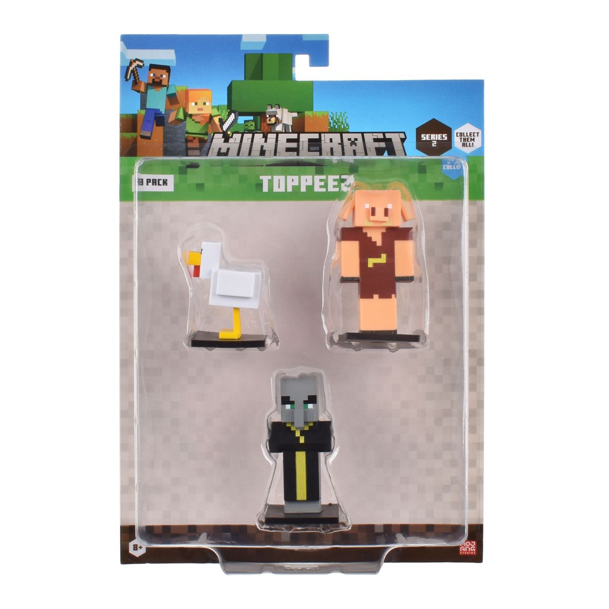 SET 3 FIGURAS 6 CMS TOPPEEZ MINECRAFT - GALLINA - 3