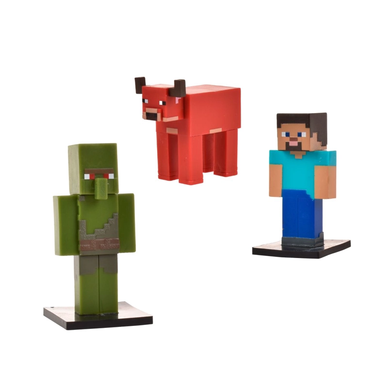 SET 3 FIGURAS 6 CMS TOPPEEZ MINECRAFT - STEVE - 1