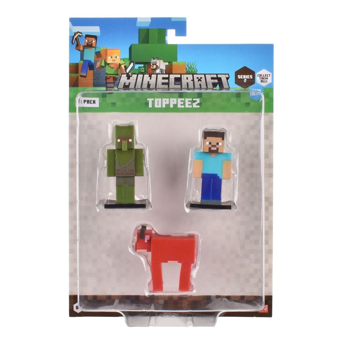 SET 3 FIGURAS 6 CMS TOPPEEZ MINECRAFT - STEVE - 2