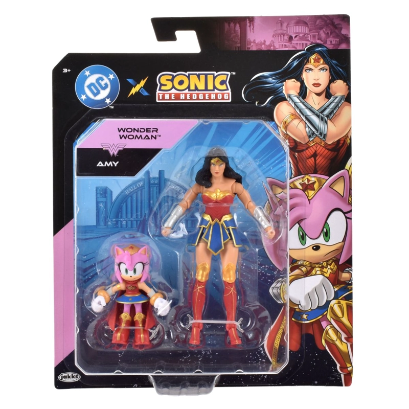 SET 2 FIGURAS DE 6 Y 13 CM SONIC DC COMICS - AMY WONDER WOMAN - 3