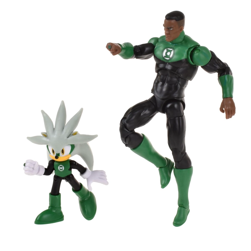 SET 2 FIGURAS DE 6 Y 13 CM SONIC DC COMICS - SILVER GREEN LANTERN - 1