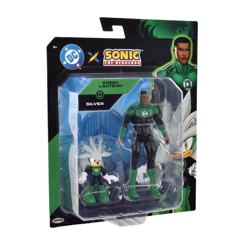 SET 2 FIGURAS DE 6 Y 13 CM SONIC DC COMICS - SILVER GREEN LANTERN - 2