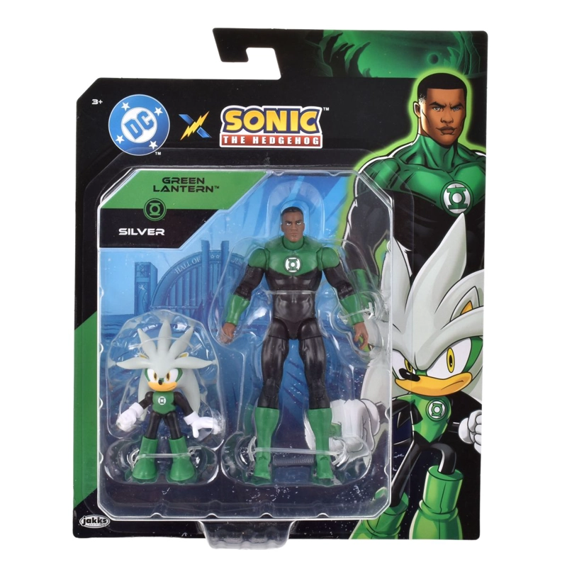 SET 2 FIGURAS DE 6 Y 13 CM SONIC DC COMICS - SILVER GREEN LANTERN - 3