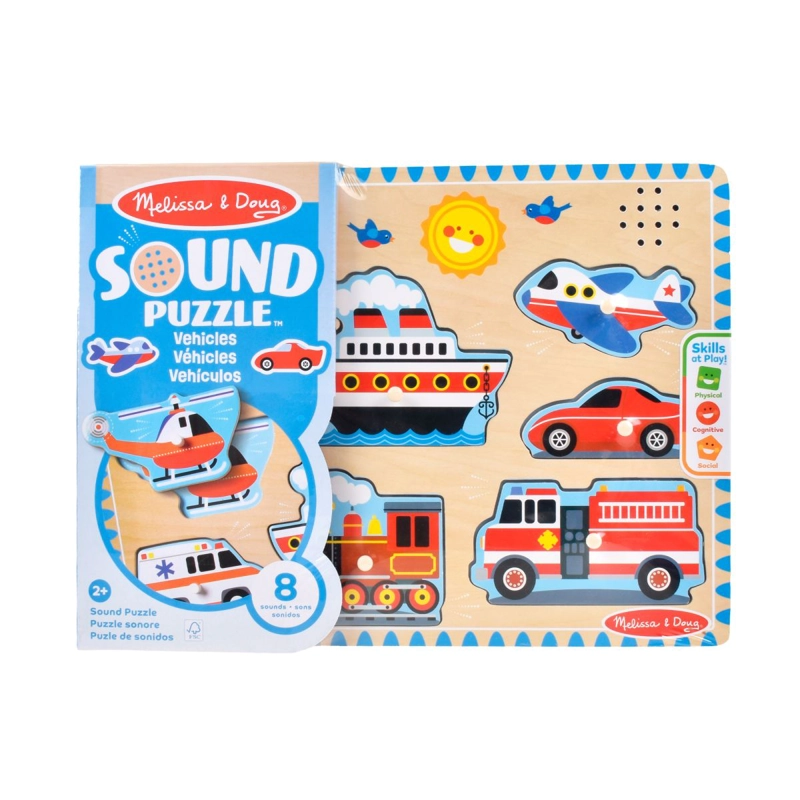 PUZZLE ENCAJE DE MADERA LA GRANJA CON SONIDO MELISSA AND DOUG - VEHICULOS - 2