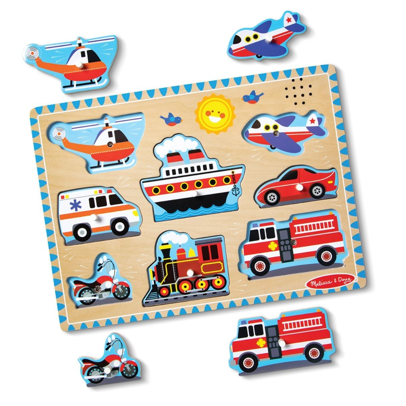 PUZZLE ENCAJE DE MADERA LA GRANJA CON SONIDO MELISSA AND DOUG - VEHICULOS - 3