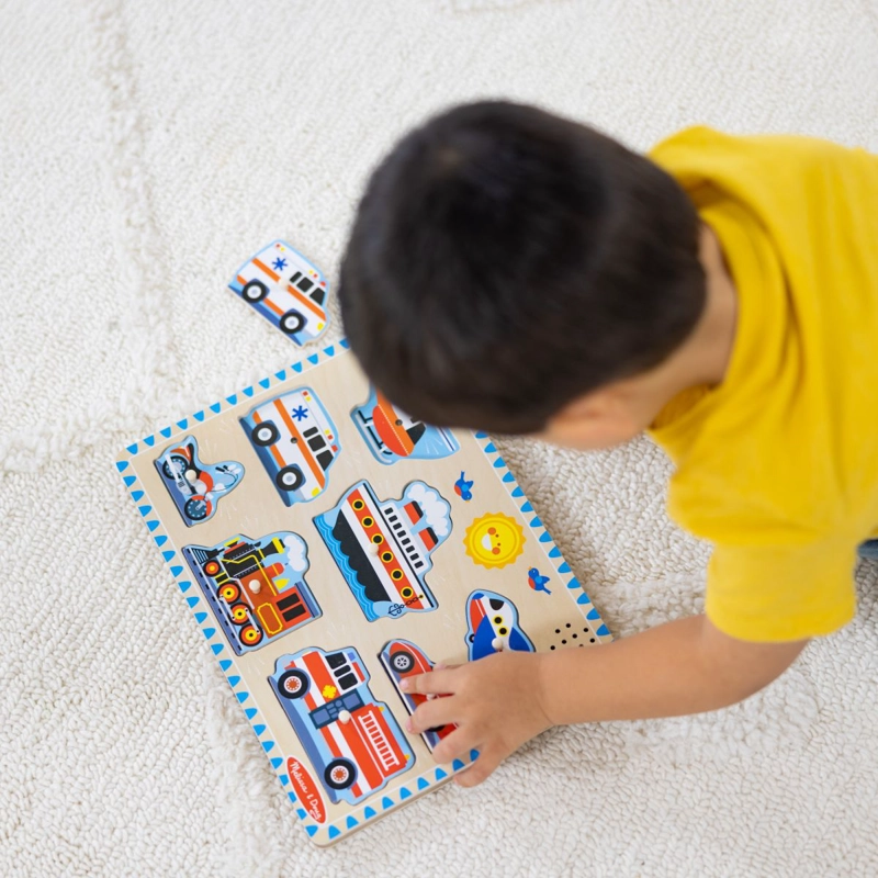 PUZZLE ENCAJE DE MADERA LA GRANJA CON SONIDO MELISSA AND DOUG - VEHICULOS - 4