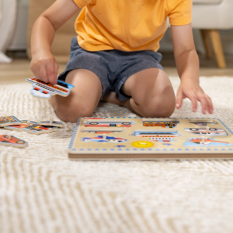 PUZZLE ENCAJE DE MADERA LA GRANJA CON SONIDO MELISSA AND DOUG - VEHICULOS - 5